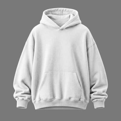 White oversized hoodie for men